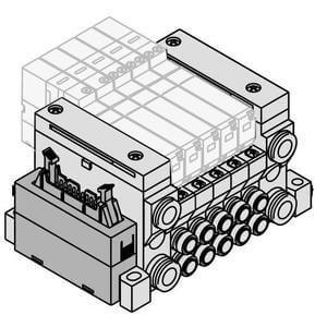 VV5Q11-J, 1000 Series, Base Mounted Manifold, Plug-in Type, Flat Ribbon Cable