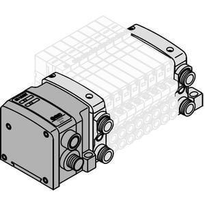 VV5QC11-S, 1000 Series, Base Mounted Manifold, Plug-in, Decentralized Wiring SI Unit (EX500)