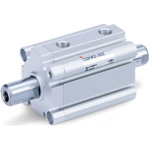 NC(D)Q2KW-Z, Compact Cylinder, Double Acting, Double Rod, Non-rotating