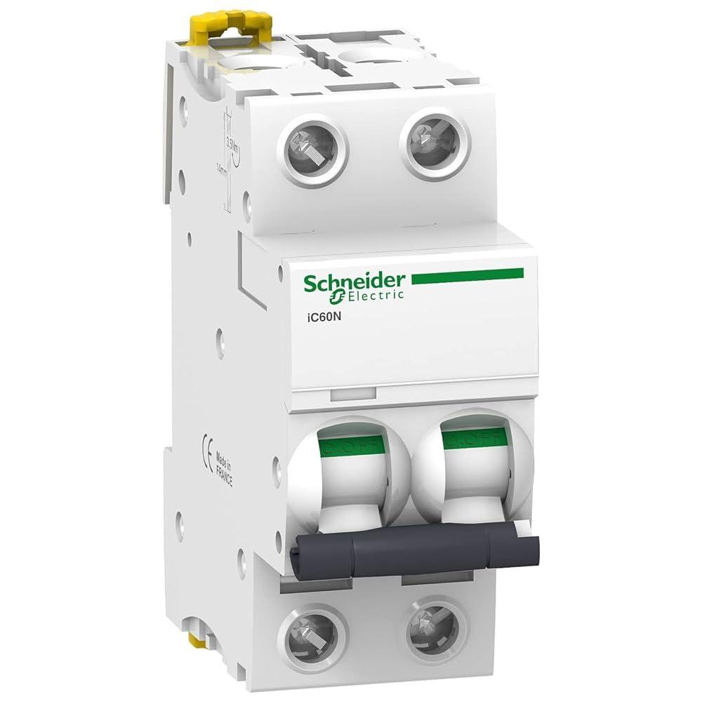 SCHNEIDER, A9F74206, CIRCUIT BREAKER, iC60N 2P 6A, C CURVE, 0.35KG